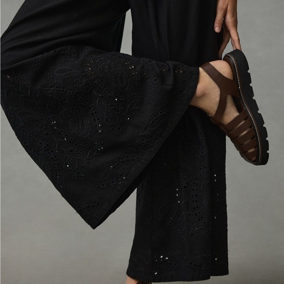 Anthropologie Black Strapless Jumpsuit with Eyelet Detail - Picture 3 of 11